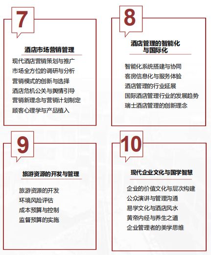 酒店管理與旅游研修班的特色